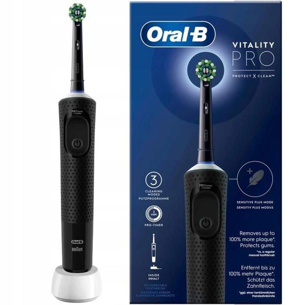 Brosse à Dents Électrique Oral-B Vitality Pro Noire - 3 Modes de Brossage - Batterie Longue Durée