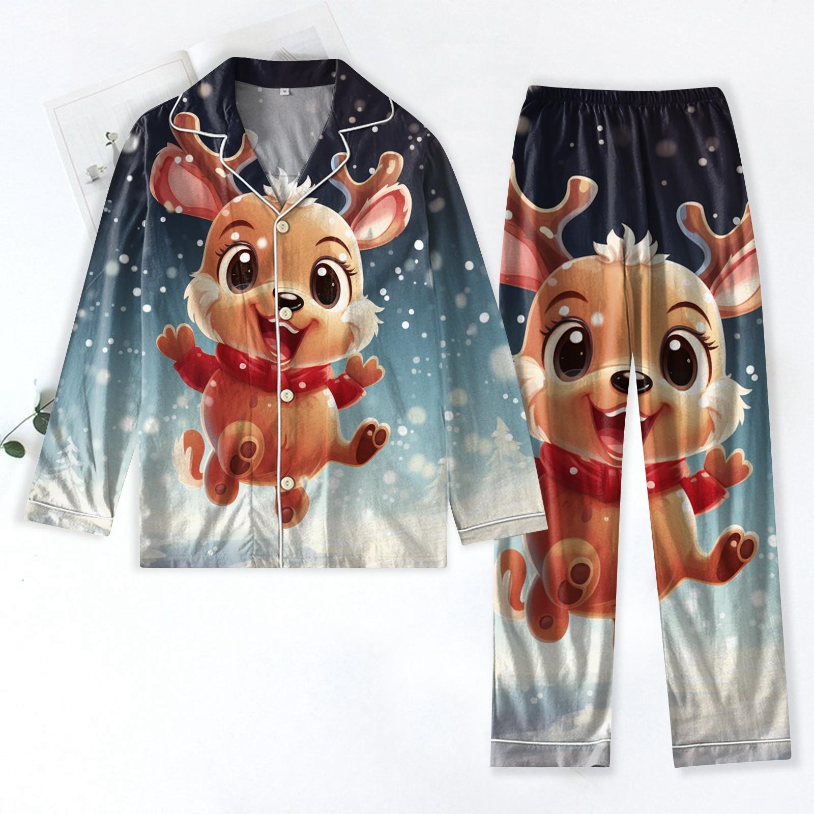 

Женский костюм из 2 предметов с принтом, топ на пуговицах с длинными рукавами, широкие брюки, комплект, пижамный домашний повседневный костюм XXL