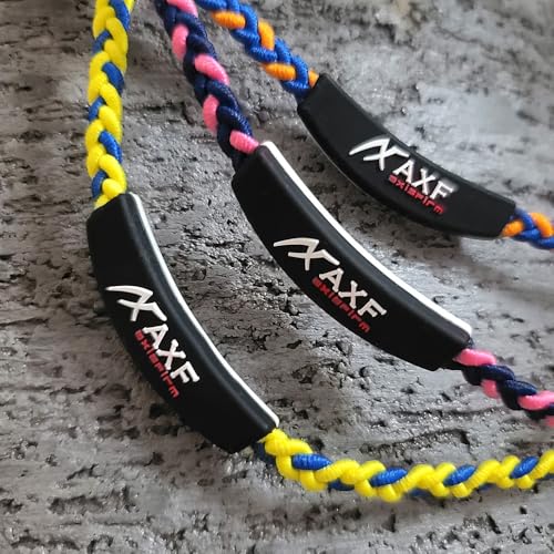 [Axef] Tuning Band 303 Blue, Medium (45cm), Silicone Necklace for Core Strength, Improves Blood Circulation, and Recovery for Athletes (RG92)