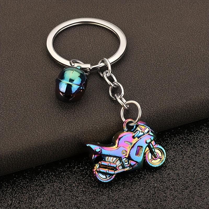 1pc Sporty 3D Motorcycle Helmet Keychain Durable Zinc Alloy Metal Ring & Chain Pendant Gift for Motorcycle Enthusiasts, Motorcycle Accessories