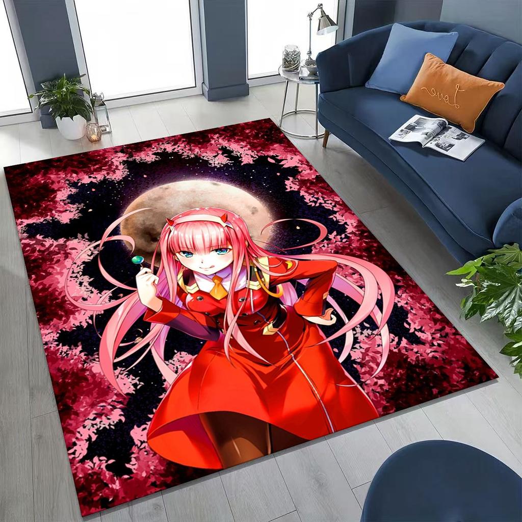 002 Zero Two DARLING in FRANXX Sexy Girl Cartoon Carpet Rug for Bedroom Living Room Sofa Home Doormat Decor,Non-slip Floor Mat