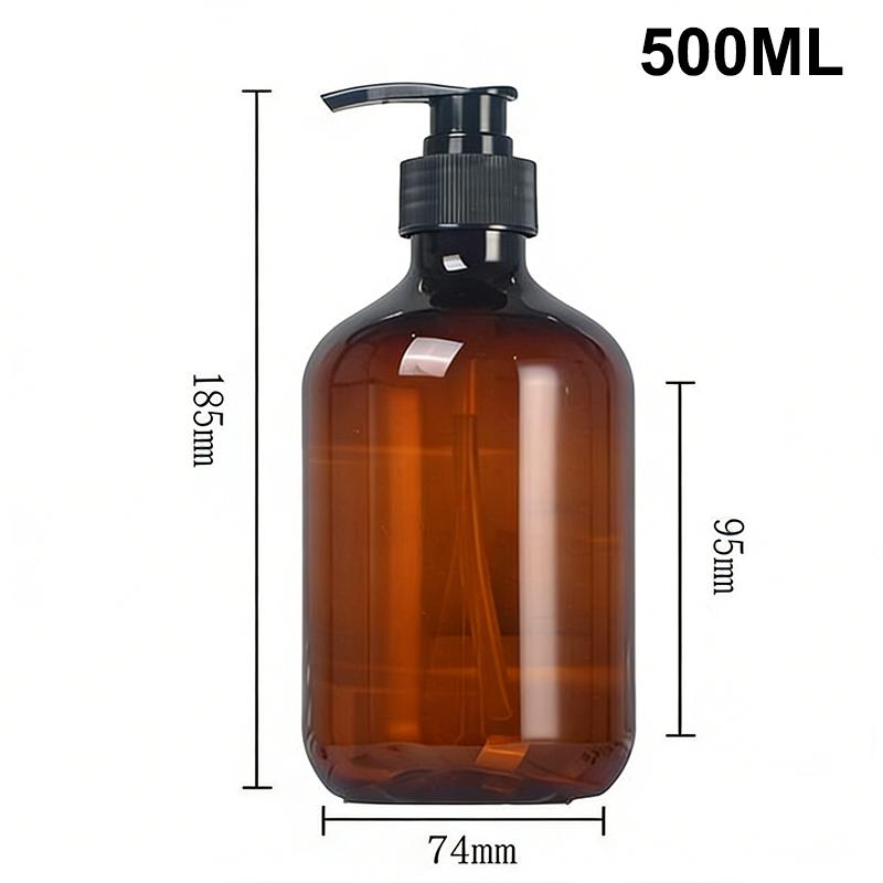 3Pcs 300/500Ml Portable Empty Pump Dispenser Bottles Cylinder Shampoo Lotion Durable Refillable Containers For Liquid Soap