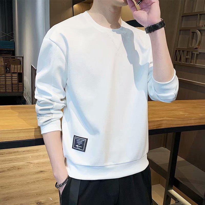 Men's Crew Neck Sweater Spring 2026 New Korean Version Trendy Casual Clothes Spring and Autumn Loose Long-sleeved Jacket