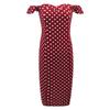 Women's Summer Sweetheart Strapless Polka Dot Line Shoulder Tight Bag Hip Sexy Side Slit Dress