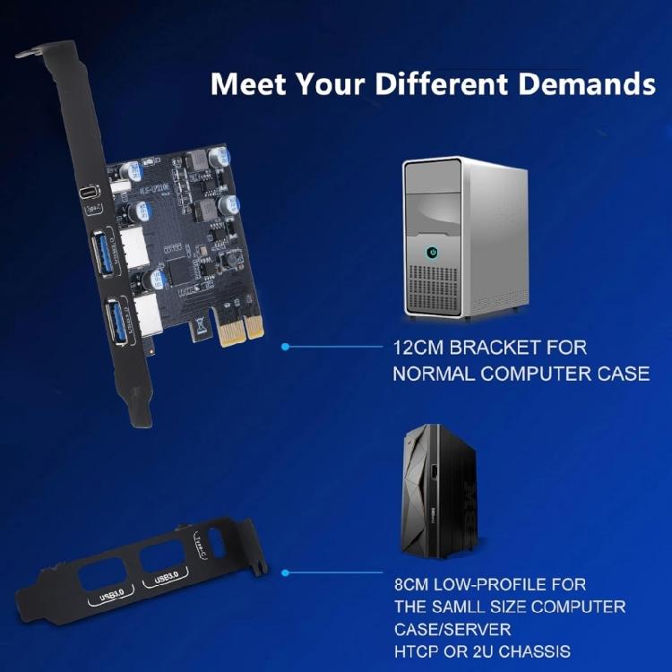 3 Port USB 3.0 PCIe Expansion Card, 18W Power Delivery Expands PC Connection Enhances Performances