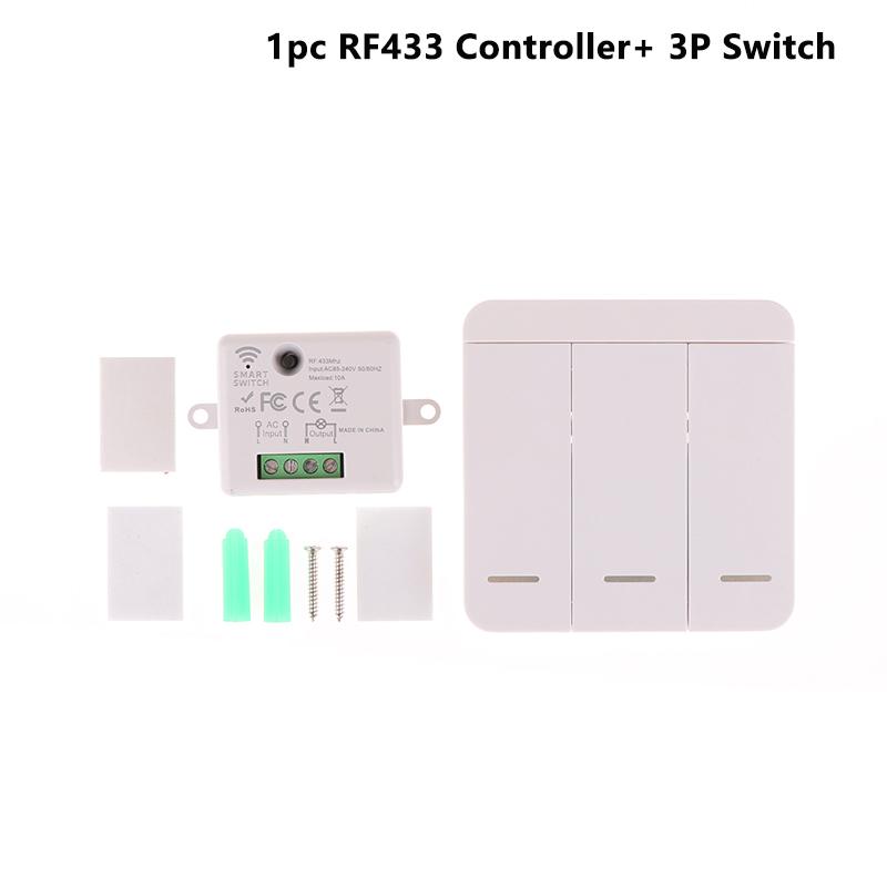 

Беспроводной Вкл. Выкл. 86 настенная панель Rf433 модуль пульт дистанционного управления выключатель света 1/2/3-клавишный настенный выключатель Ac85-265V 10A релейный приемник