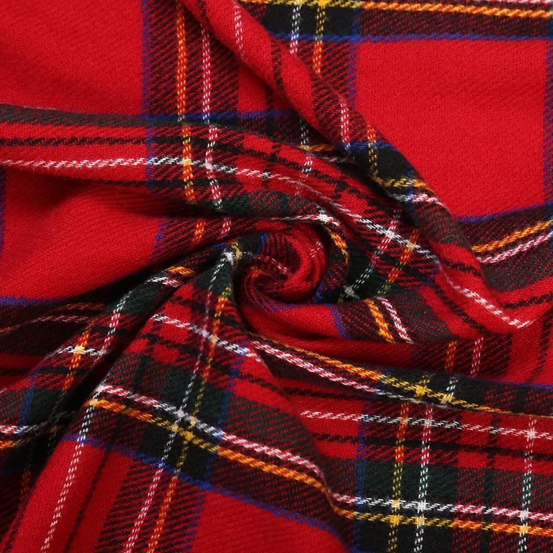 Christmas new red plaid scarf women's winter versatile shawl thickened double-sided warm tide student scarf