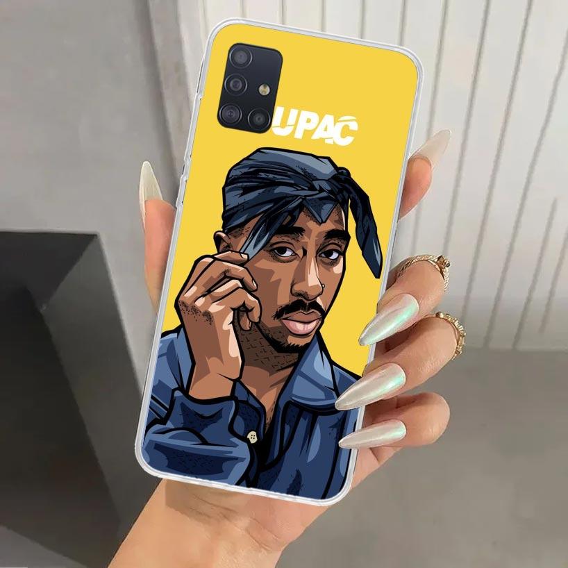 Rapper 2pac Singer Tupac Phone Case for Samsung Galaxy A52 A32 A22 A12 A02S A50S A30S A10S Note 20 Ultra 10 Plus S10 A31 A20 A71