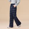 IEF Fashion Winter Plaid Lined Wide-Leg Pants