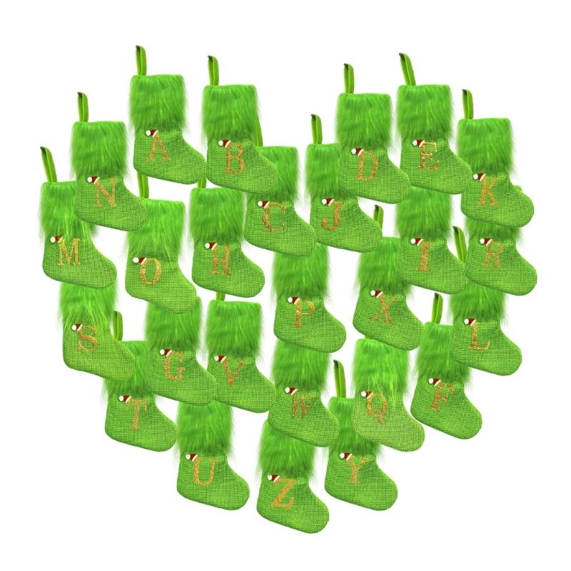Holiday Sock Durablility Hanging For Candy Gifts Holder Festival Decoration Classical Christmas Letter Knitted Stocking