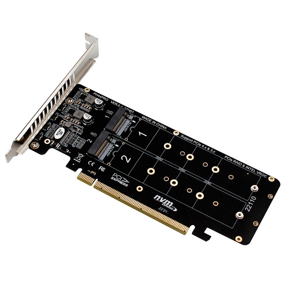 

PCIE X16 to M.2 M-key NVME Converter 2230 2242 2260 2280 NVME SSD 2U Server 4.0 Bifurcation RAID Expand Card for PC Computer