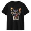 Retro Funny America Cat Hot Dog Lovers Patriotic Tshirt Unisex Y2k Retro Tshirts Beach Comfortable Hip Hop Tees Cheap Clothing