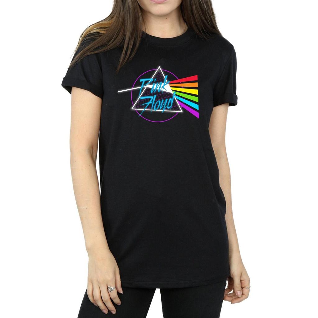 Pink Floyd Womens/Ladies Neon Darkside Cotton Boyfriend T-Shirt