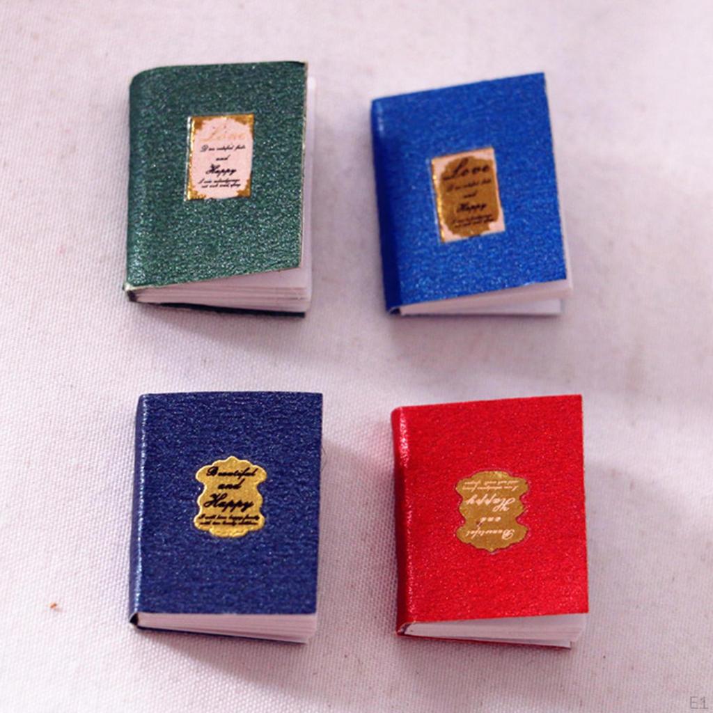1:12 Scale 4 Piece Miniature Book Set Dollhouse Accessory