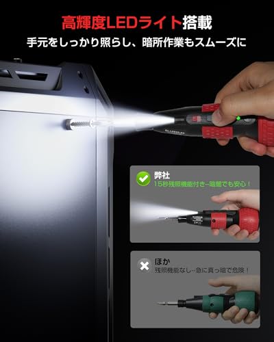 Yacooda Compact, Powerful Electric Screwdriver with 3-Level Torque Adjustment, High Concentricity and Reduced Bit Runout, Includes Storage Case, 16 Bi