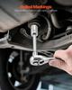 Socket Set, 27 Pieces, 6.4 Mm Drive Socket and Ratchet Set, SAE and Metric, Mechanic Tool Kit with Ratchet Wrench, Extension Bar and Storage Case,