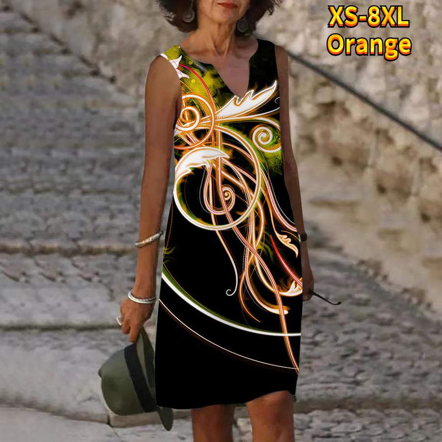 Женское летнее платье с v-образным вырезом и синими очертаниями — фото 6