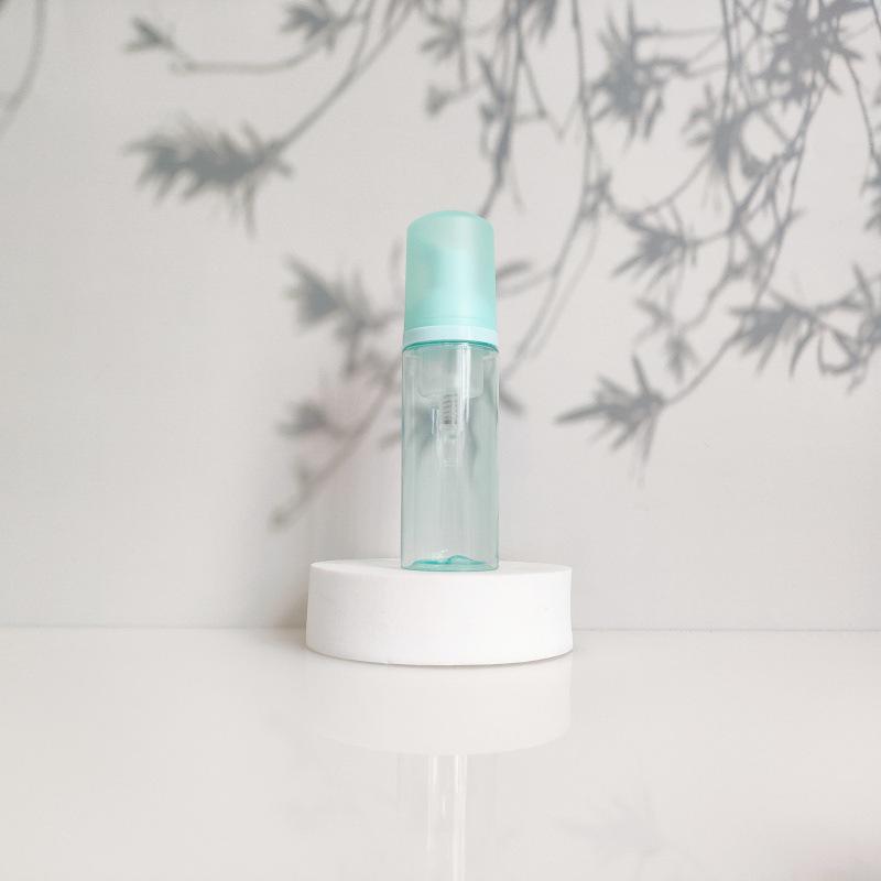 60ml Portable Transparent Green Facial Cleanser Foaming Bottle