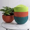 Wall Mount Planter With Rattan Style Wicker Design For Indoor Garden Decor