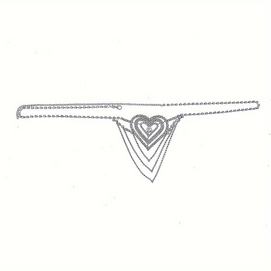 Catena Corpo Cuore Strass Lucidi Mutandine per Donne