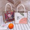Büroangestellte, einfache und niedliche Cartoon-Druck-Handtrage-Lunchbox-Tasche, tragbare Lunch-Tasche für Damen
