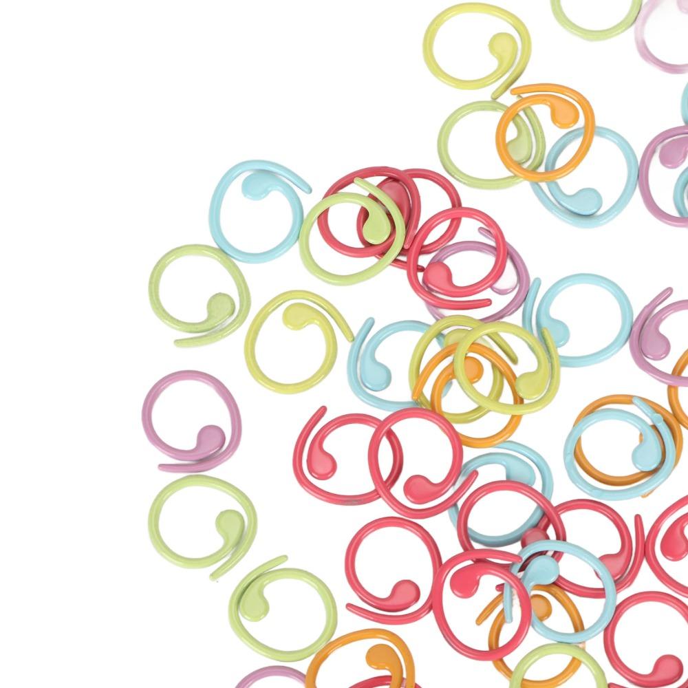 100Pcs Colorful Crochet Stitch Markers Metal Knitting Marker Rings For Knitting Projects