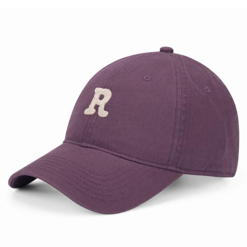 Versatile face small R letter baseball cap curved brim sunshade autumn and winter new trendy widened sunscreen cap