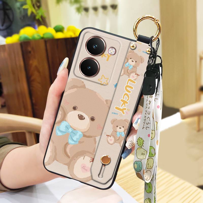 Back Cover Kickstand Phone Case For Realme P3 Ultra 5G Dirt-resistant Durable Cute Wristband Fashion Design Protective
