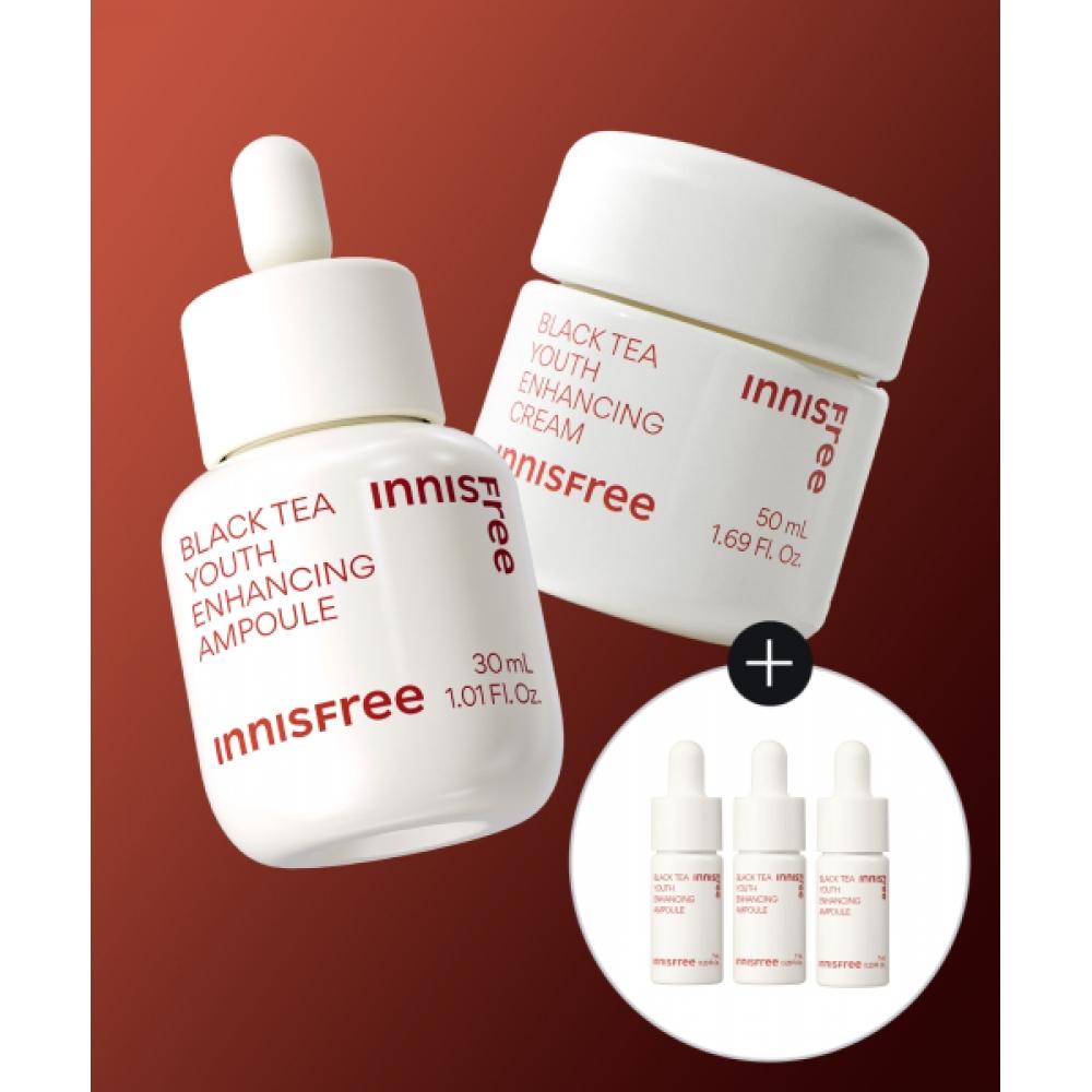 Innisfree [free Gift]  Additional Discount  Black Tea Youth Enhancing Ampoule 30ml + Black Tea Youth Enhancing Cream 50ml FREE