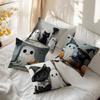 Halloween Black Cat Ghost Pillowcase Printed Polyester 45X45Cm Throw Pillowcover Decorative Sofa Cushion Pillowslip Home Decor