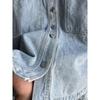 Denim Jacket Spring All-cotton Large Pockets Embellished Loose Version of Women's Shirt-style Denim Jacket