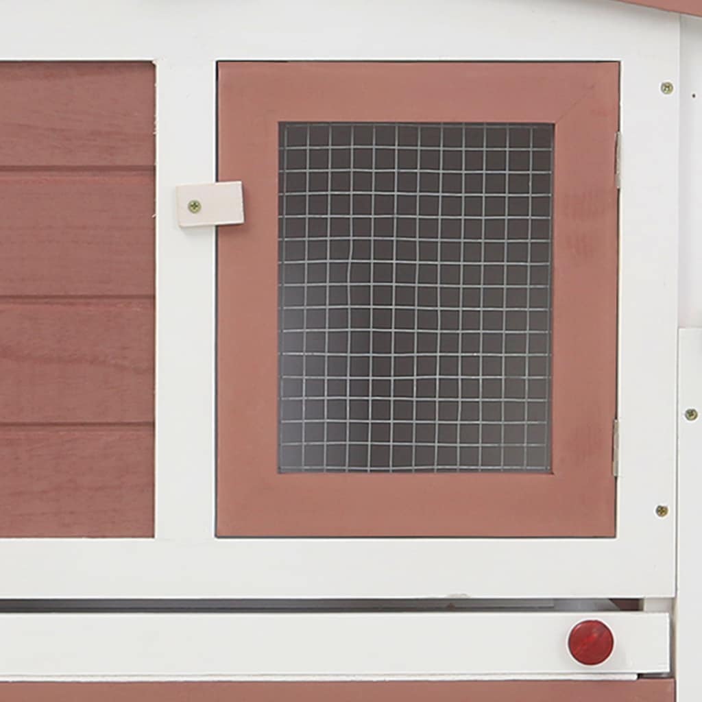 Large Rabbit Hutch in Brown and White 201 x 45 x 85 cm Wood