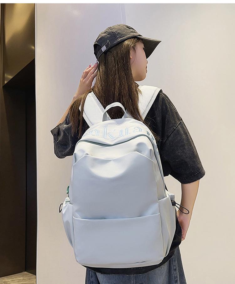 2025 Neuer Stil Minimalistischer Rucksack: Schulranzen mit großer Kapazität für Mädchen der Unter- und Oberstufe - Einfarbig, perfekt für kurze Ausflüge