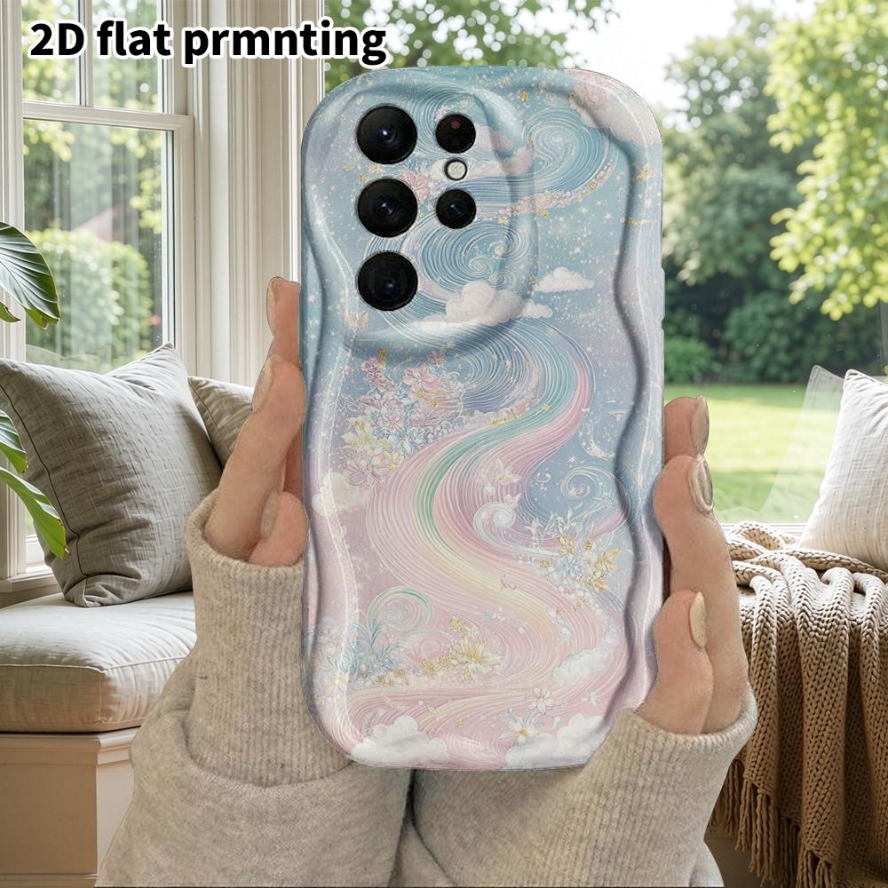 Phone Case: 2D Flat Samsung Galaxy A34 A35 M05 M06 S20 S22 S21 FE Plus 5G Protective Case, Couples Style, Cloud and Flower Sea, Christmas and Hallowee