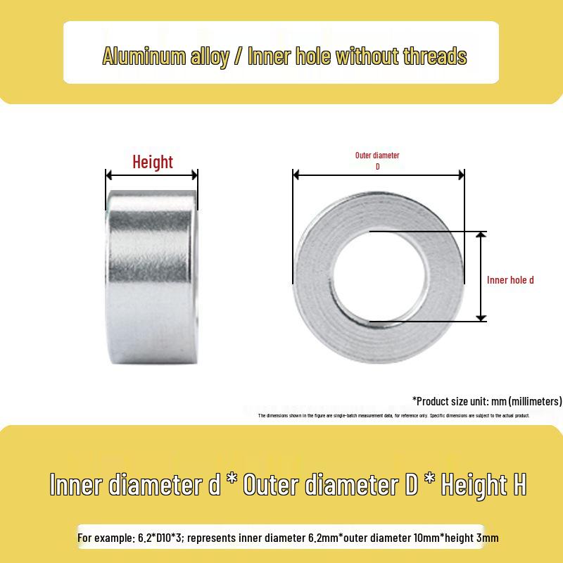 Thickened Aluminum Alloy Gasket: Round Shaft Bushing, Sleeve Washer, M6-M12.
