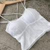 Tank Top Lace Crop Tops Women Summer Camis Backless Camisole Double Straps Tube Female Sleeveless Cropped Vest