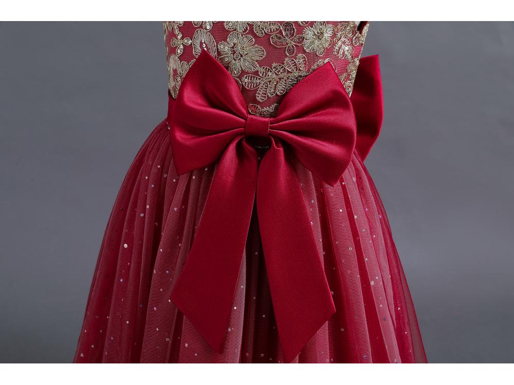 Girls' Sleeveless Sequin Flower Girl & Party Dress - Floor-Length Princess Gown