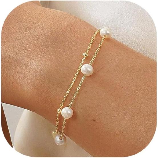 KOHOTA Silber Gold Armbänder für Damen Trendiges Armband-Set Anlaufgeschützt