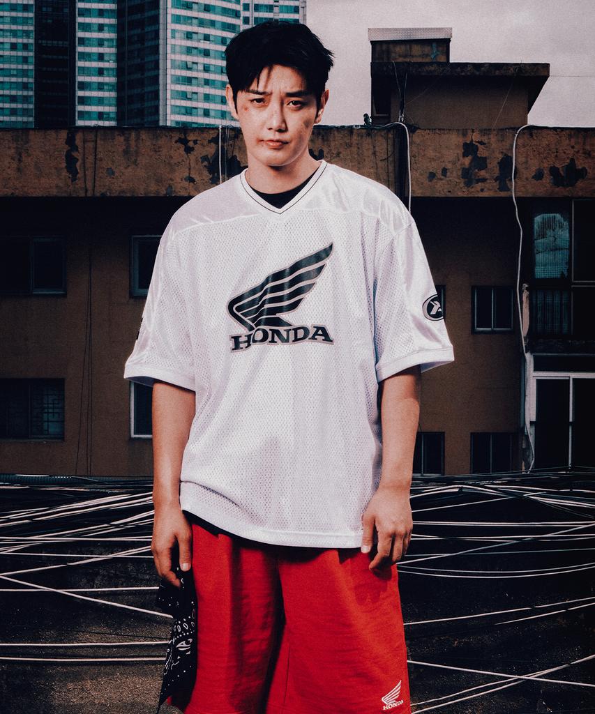 PHYPS MOTORCYCLE Original Wing Logo Mesh T-Shirt White