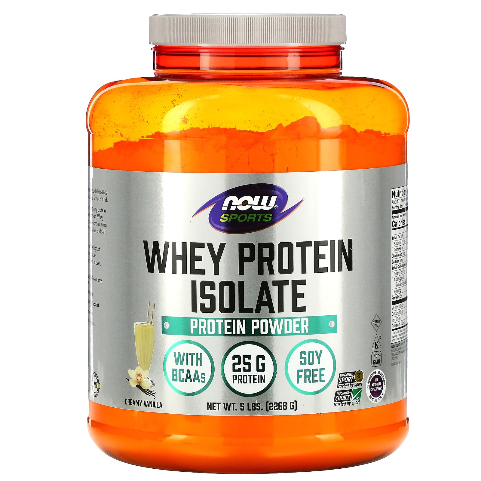 

Sports, Whey Protein Isolate, Creamy Vanilla, 5 Lbs. (5Lbs)