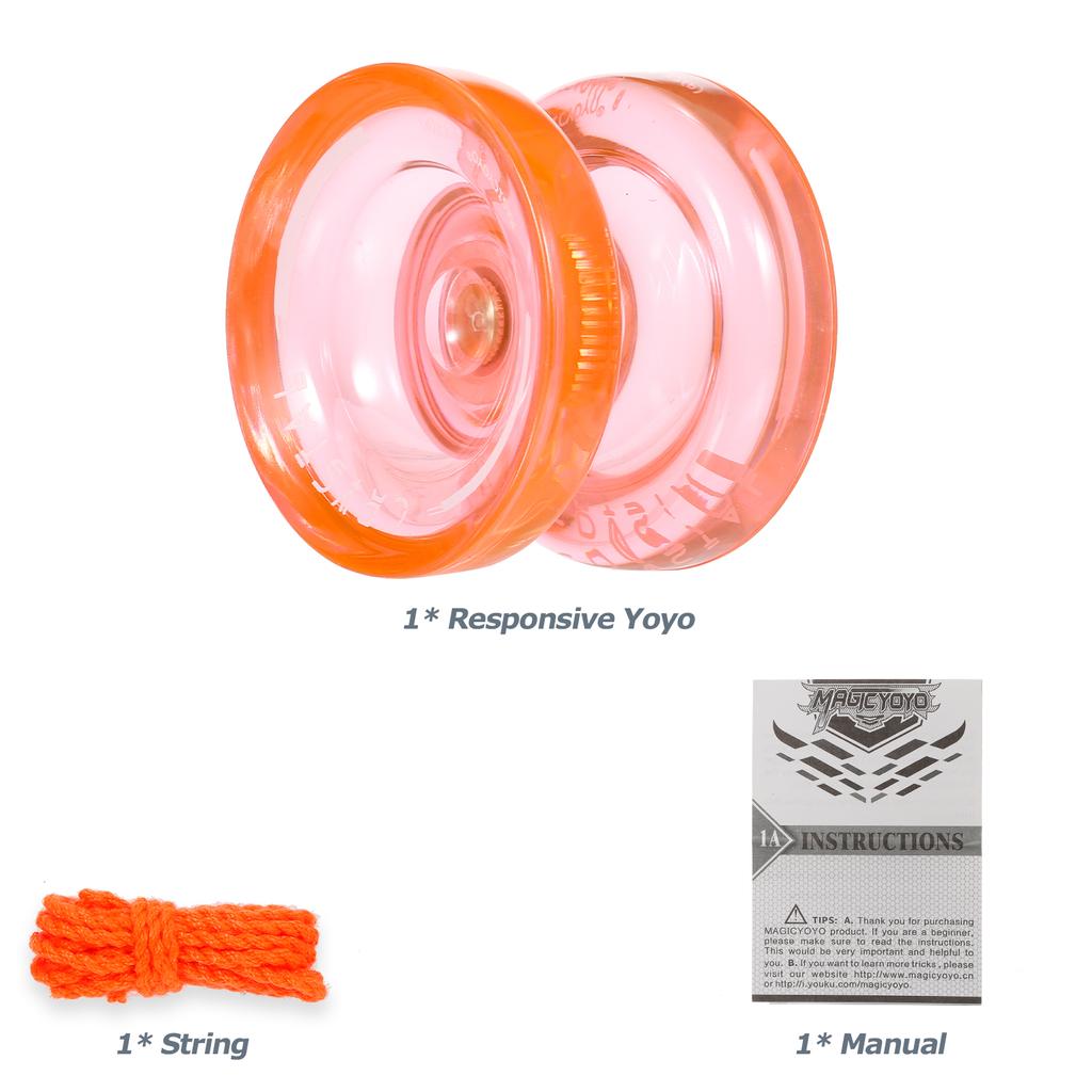 MagicYoyo K2P Responsie Yoyos for Kids Beginner Yoyo with Narrow Bearing Steel Axle ABS Body