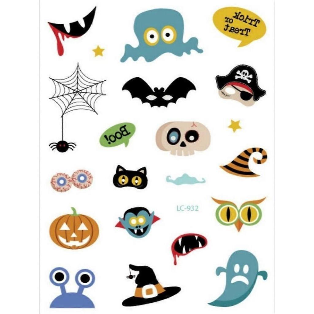 New Waterproof Halloween Tattoo Stickers Masquerade Death Spirit Face Stickers Funny Tattoo Temporary Tattoo Stickers