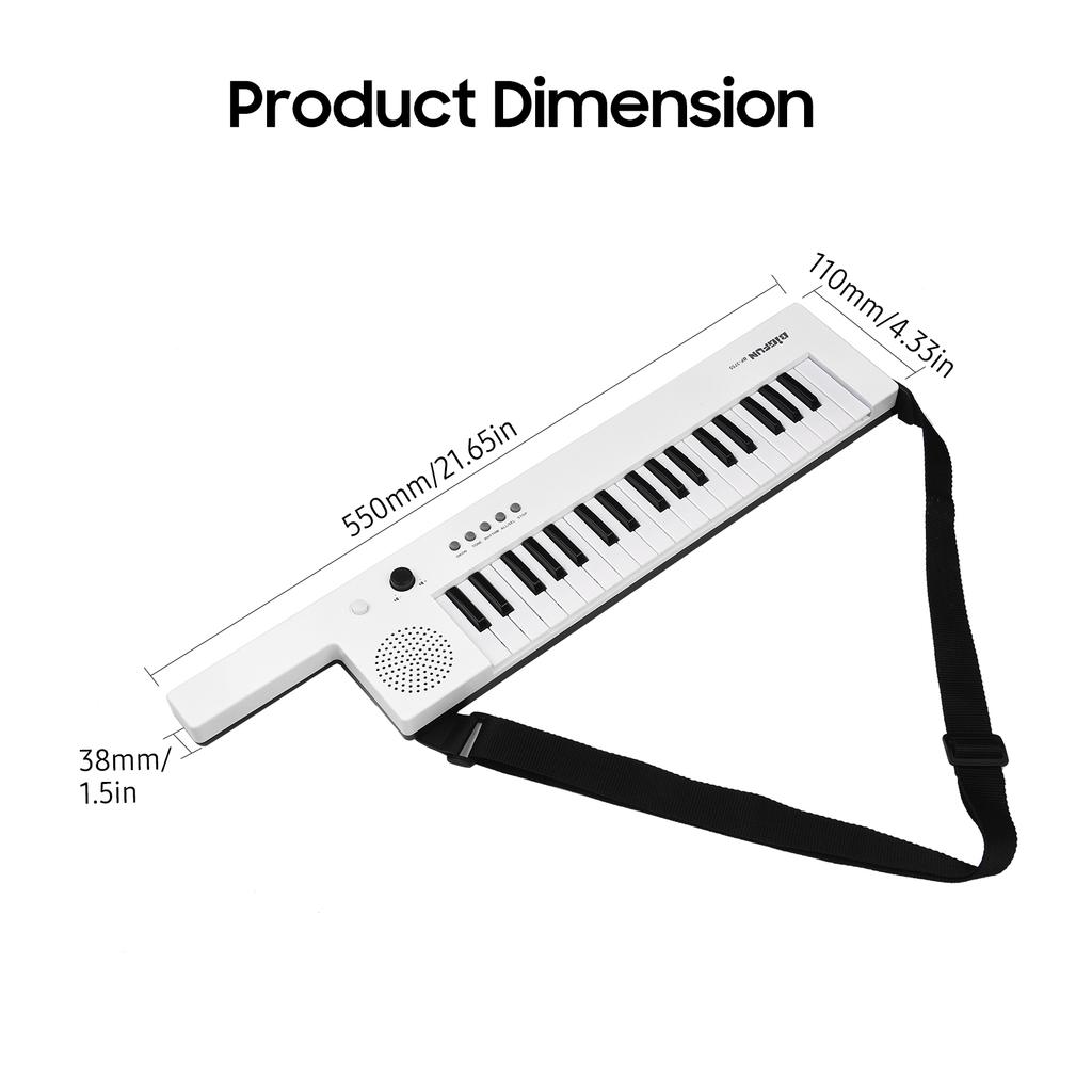 Guitar Electronic Piano with Mini Keyboard 37-Key Electronic Keyboard Piano Rechargeable Children' S Piano