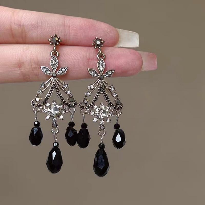 New Chinese Ethnic Style Retro Versatile Earrings Chinese Style Ancient Style Fringed Earrings Cheongsam Hanfu Cold Ear Jewelry
