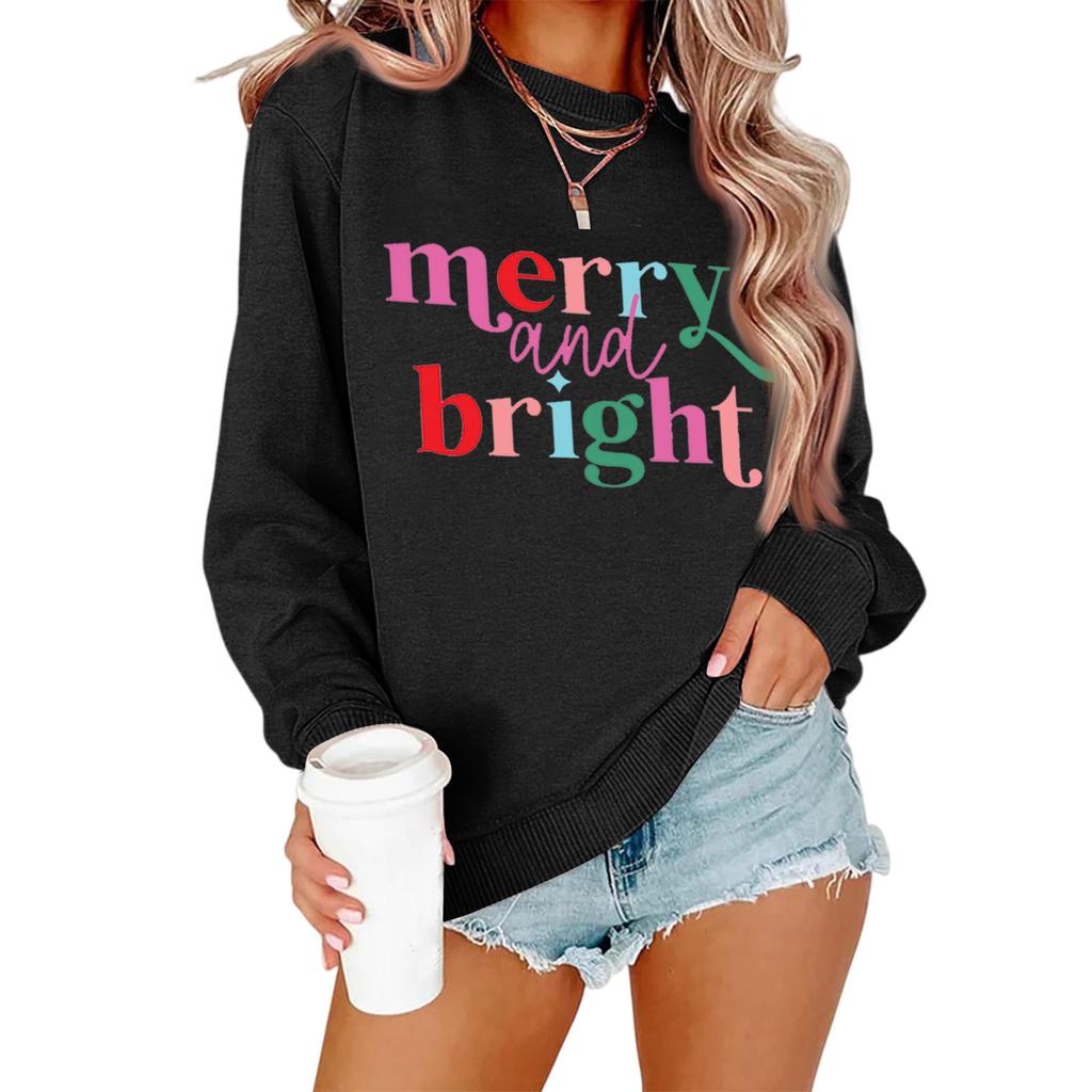 Women's Loose Comfortable Casual Fashionable Character Printing Round Neck Long Sleeved Sweatshirt