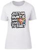 Just an Auntie Who Loves To Fart Funny Farting Womens T-Shirt Ladies Gift Tee