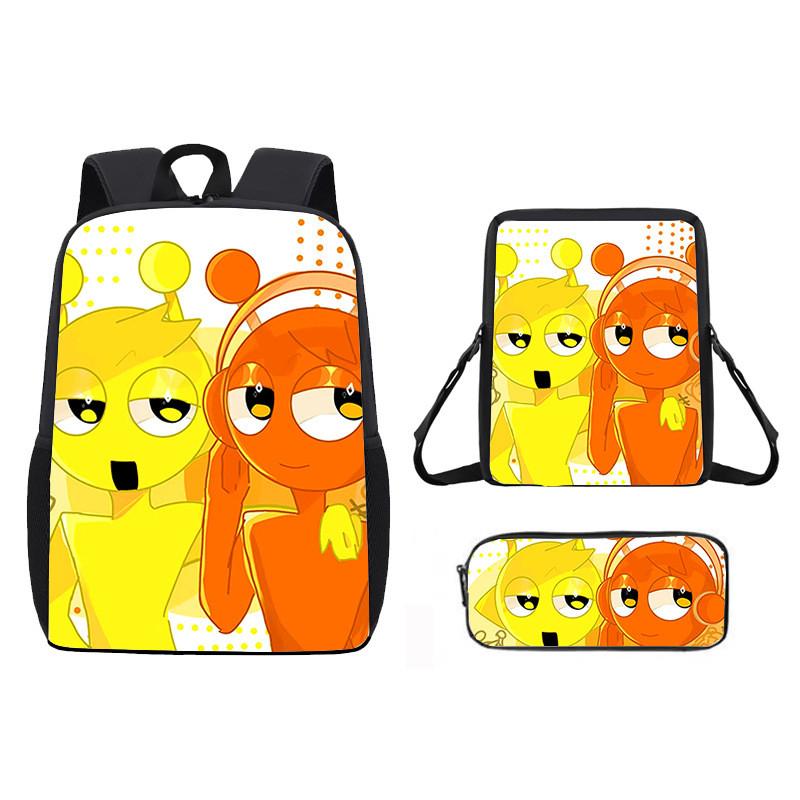 Incredibox Cartoon Pattern Backpack Shoulder Bag Pencil Case Three Set Piece