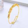 Ethnic Style 3D Pixiu Bracelet for Women: Gold-Plated, Color-Retaining, Creative & Fashionable Wristband Jewelry