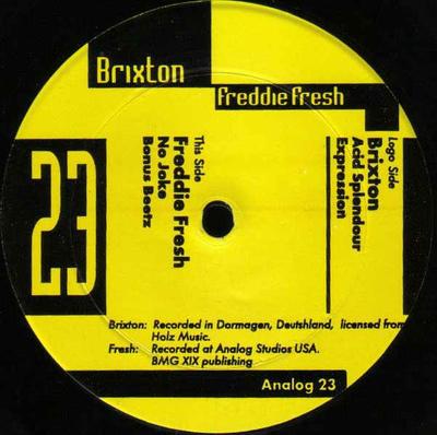 12inch Record FREDDY FRESH / BRIXTON - Analog 23 ANALOG23 Analog Records  1996 US Dance & Electronica Used