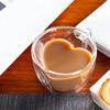 1/2 Stück Pfirsich Herz Tasse Doppelwandiges Glas Kaffeetasse mit Henkel für Kaffee, Cappuccino, Latte, Milch Trinkgeschirr Heiß-/Kaltgetränke